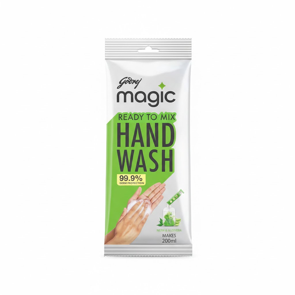 22 Godrej Magic Powder-to-Liquid Handwash Refill Pack 9 gm (Makes 200ml Handwash) - Image 1