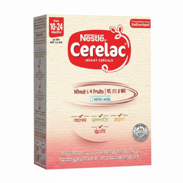 Nestle Cerelac Wheat 4 Fruits With milk 350gm